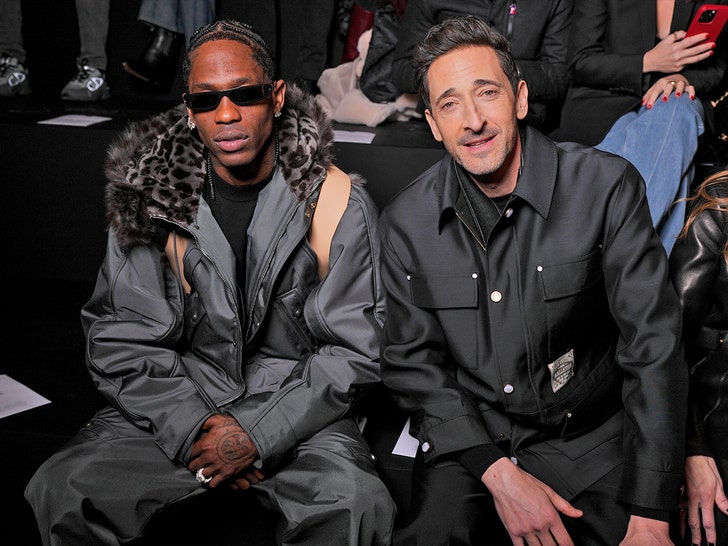 travis scott and adrian brody Celebs Attend Louis Vuitton Menswear Fashion Show  getty 1