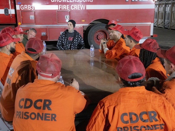 Travis Barker Meets With Incarcerated Firefighters From LA Fires