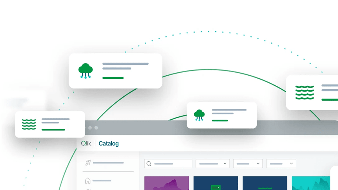 An illustration of Qlik dashboard highlighting end-to-end data quality capabilities.